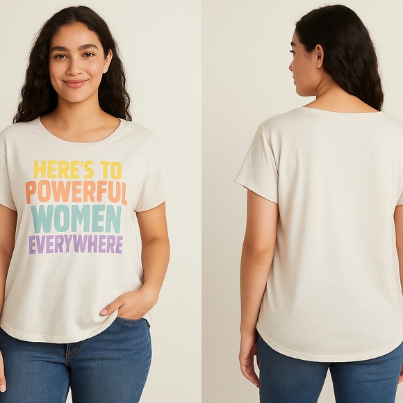 Old Navy Powerful Women Graphic Tee - Cream - Picture 1 of 3